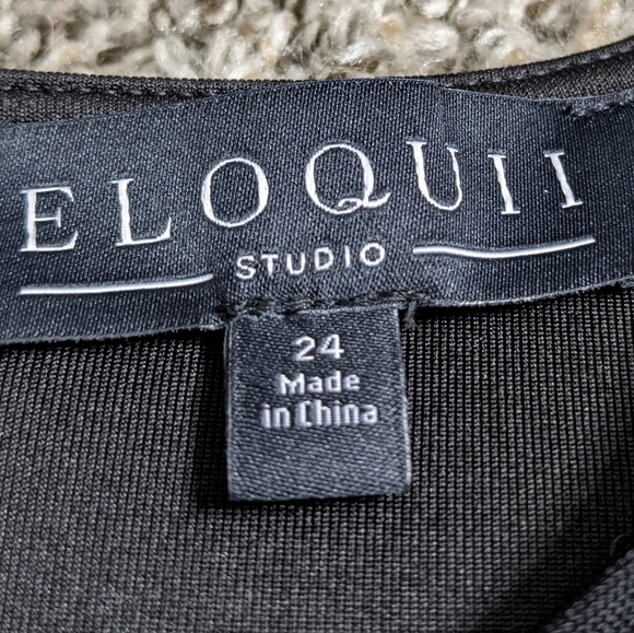 Eloquii black embellished blouse top 24 - Picture 4 of 6